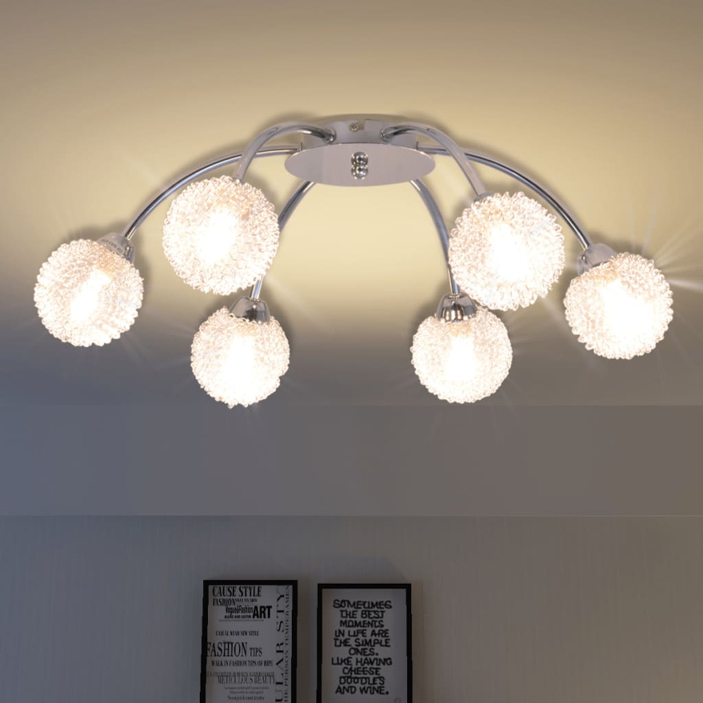 vidaXL Ceiling Lamp with 6 LED Bulbs G9 240 W 1