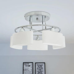 vidaXL Ceiling Lamp | Chrome, White | Glass, Metal | Medium | Ceiling Lamp 1