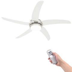 Ceiling Fan with Light and Remote Control Ø White 128 cm with 5 blades