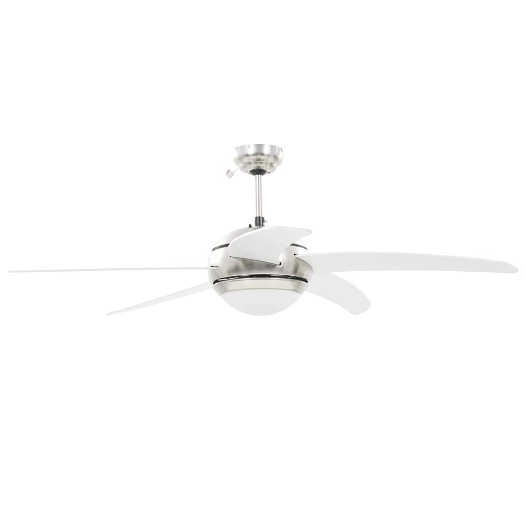 Ceiling Fan with Light and Remote Control Ø White 128 cm with 5 blades