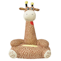 Plush Children's Chair Brown Giraffe
