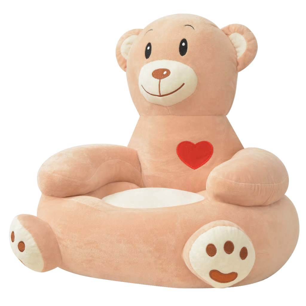 vidaXL Plush Children's Chair Bear Brown 1