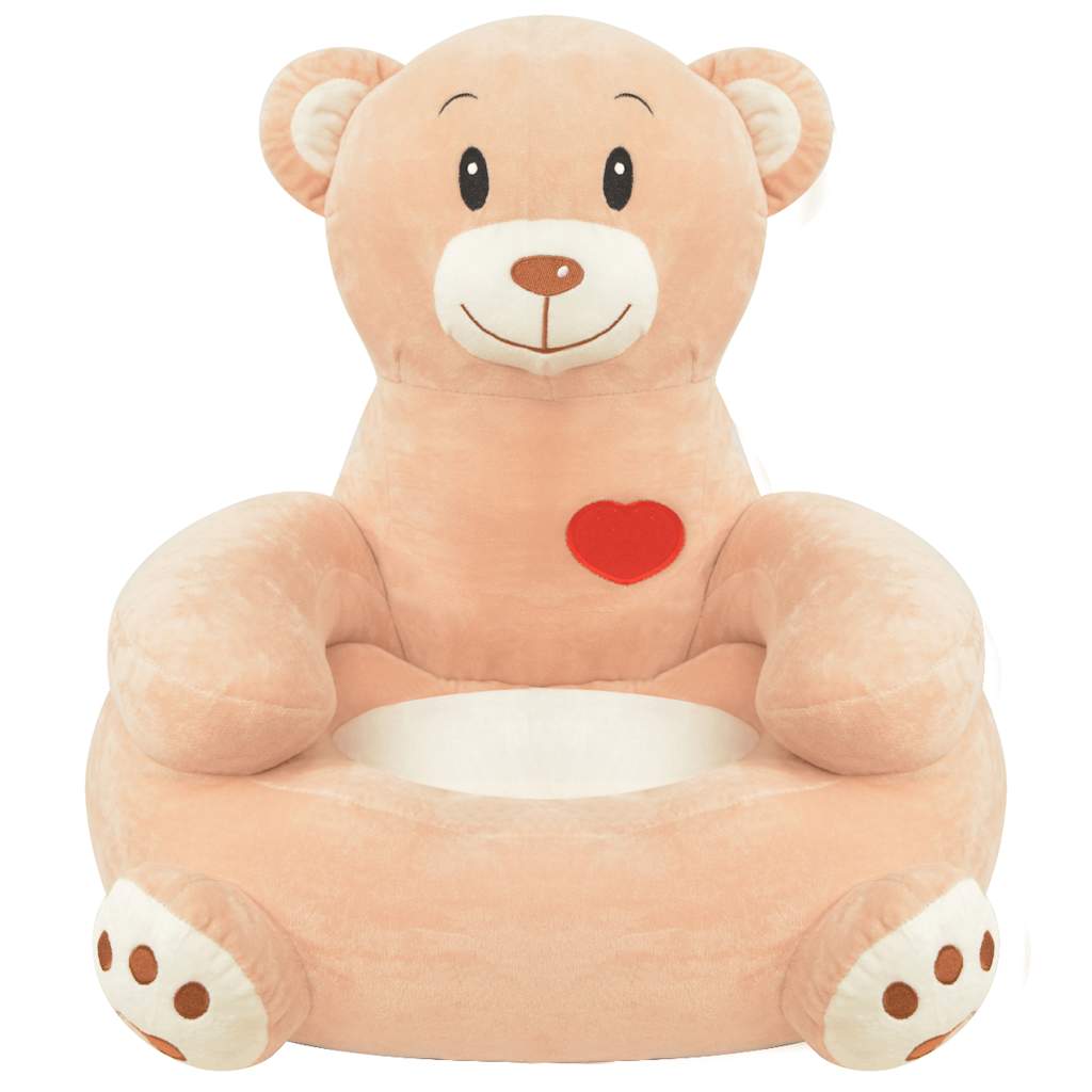 vidaXL Plush Children's Chair Bear Brown 2