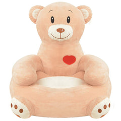 vidaXL Plush Children's Chair Bear Brown 2