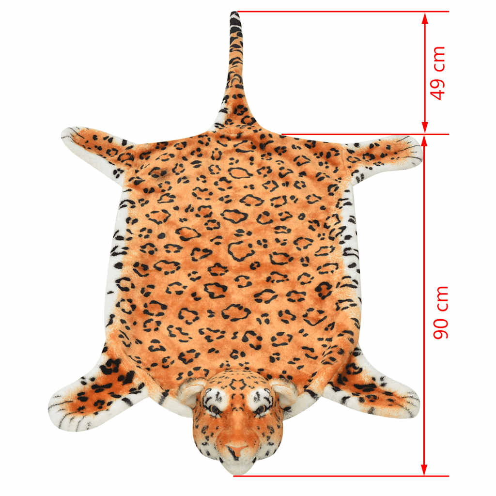 vidaXL Leopard Carpet Plush 139 cm Brown 4