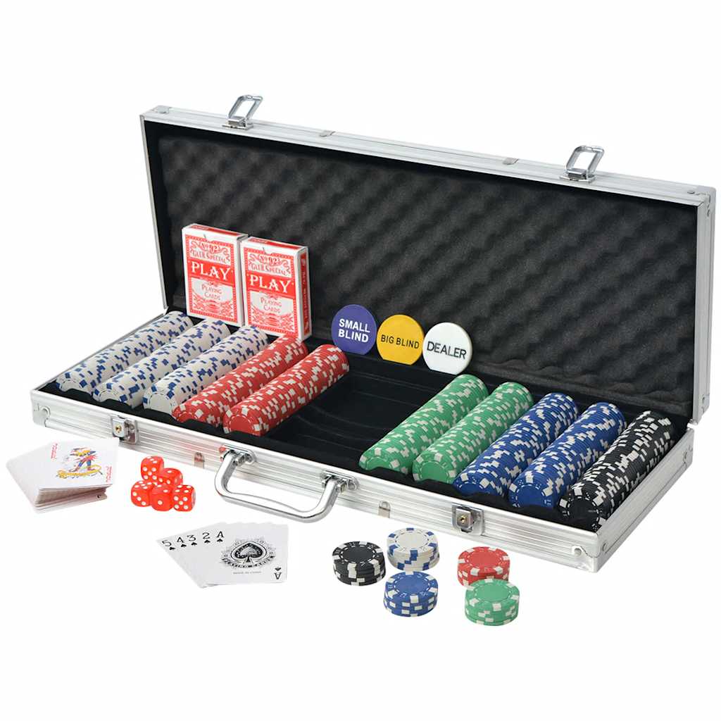 Poker Set with Chips Aluminium 500