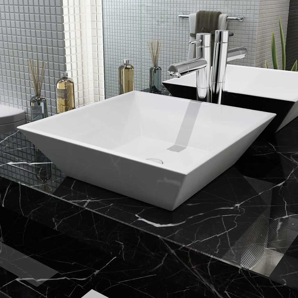 Basin Square Ceramic 41,5x41,5x12 cm White