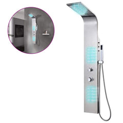 vidaXL Shower Panel System Stainless Steel Curved 2