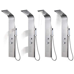 vidaXL Shower Panel System Stainless Steel Curved 3