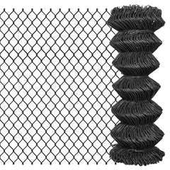 142424 vidaXL Chain Link Fence Steel 15x1 m Grey 1