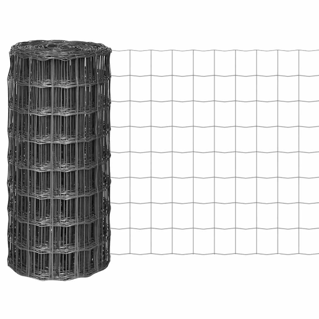 vidaXL Wire Fences PVC-coated iron Grey 1