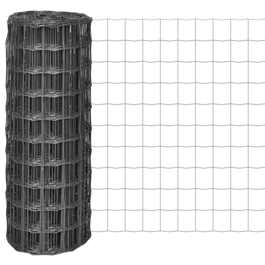 vidaXL Wire Fences PVC-coated iron Grey 1