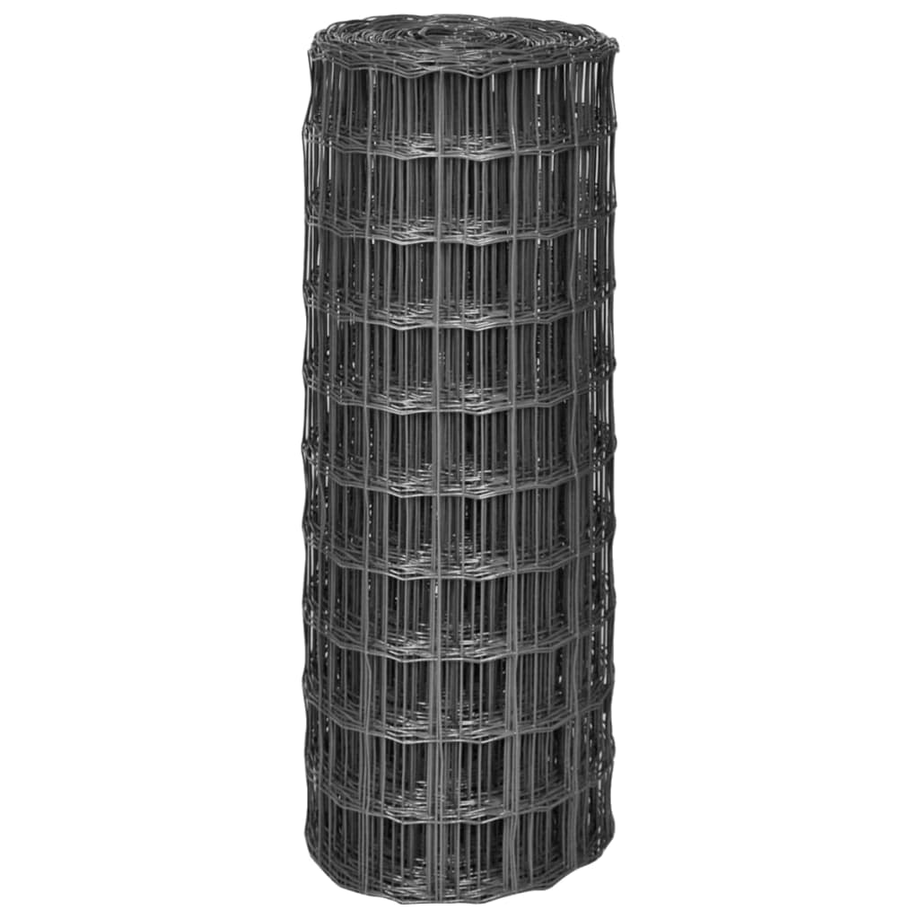 vidaXL Wire Fences PVC-coated iron Grey 2