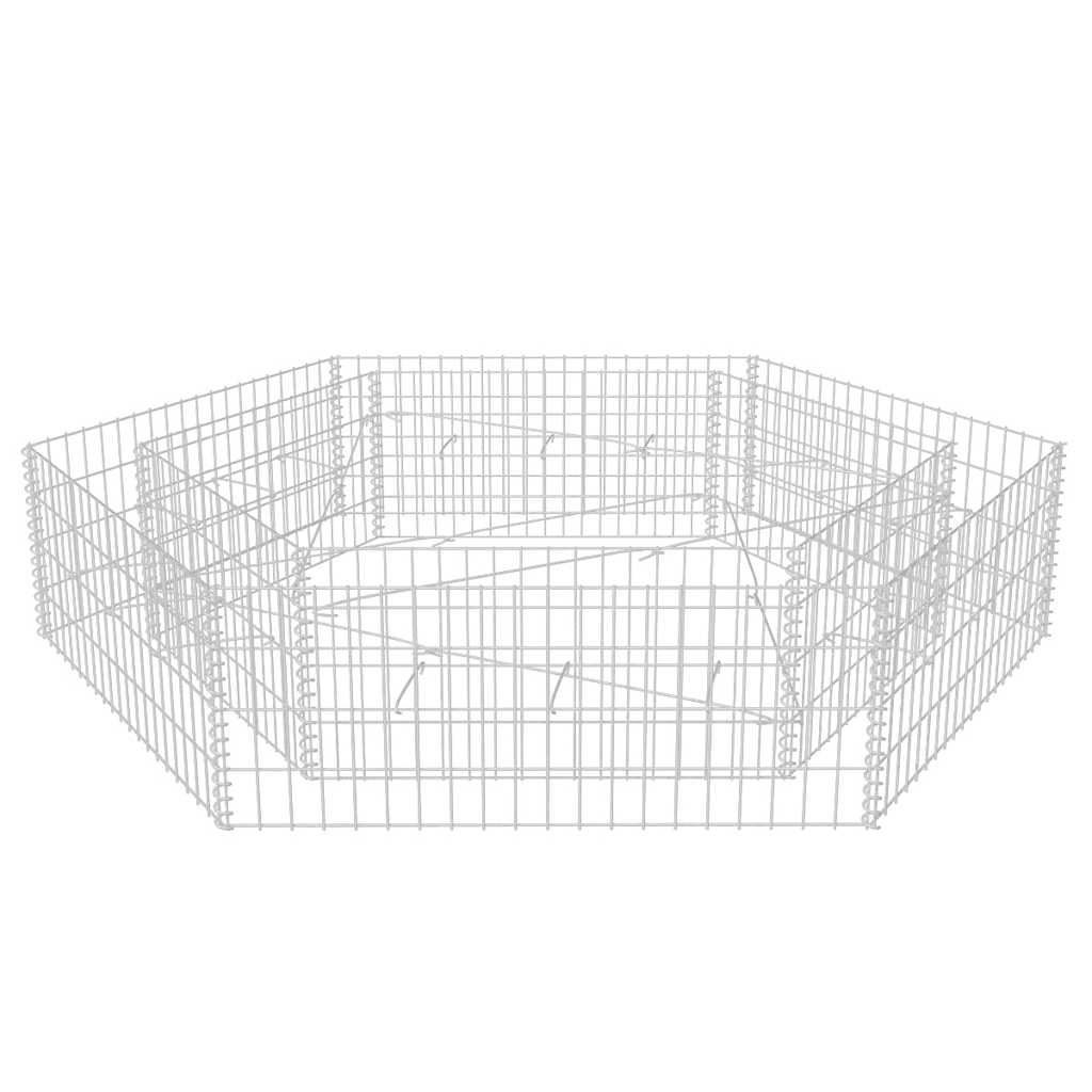 vidaXL Gabion Raised Bed | Silver | Galvanised Steel | 200x173x40 cm 2