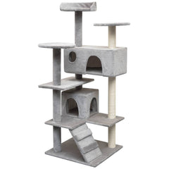 Cat Tree with Sisal Scratching Posts 125 cm Grey 67 cm 67 cm