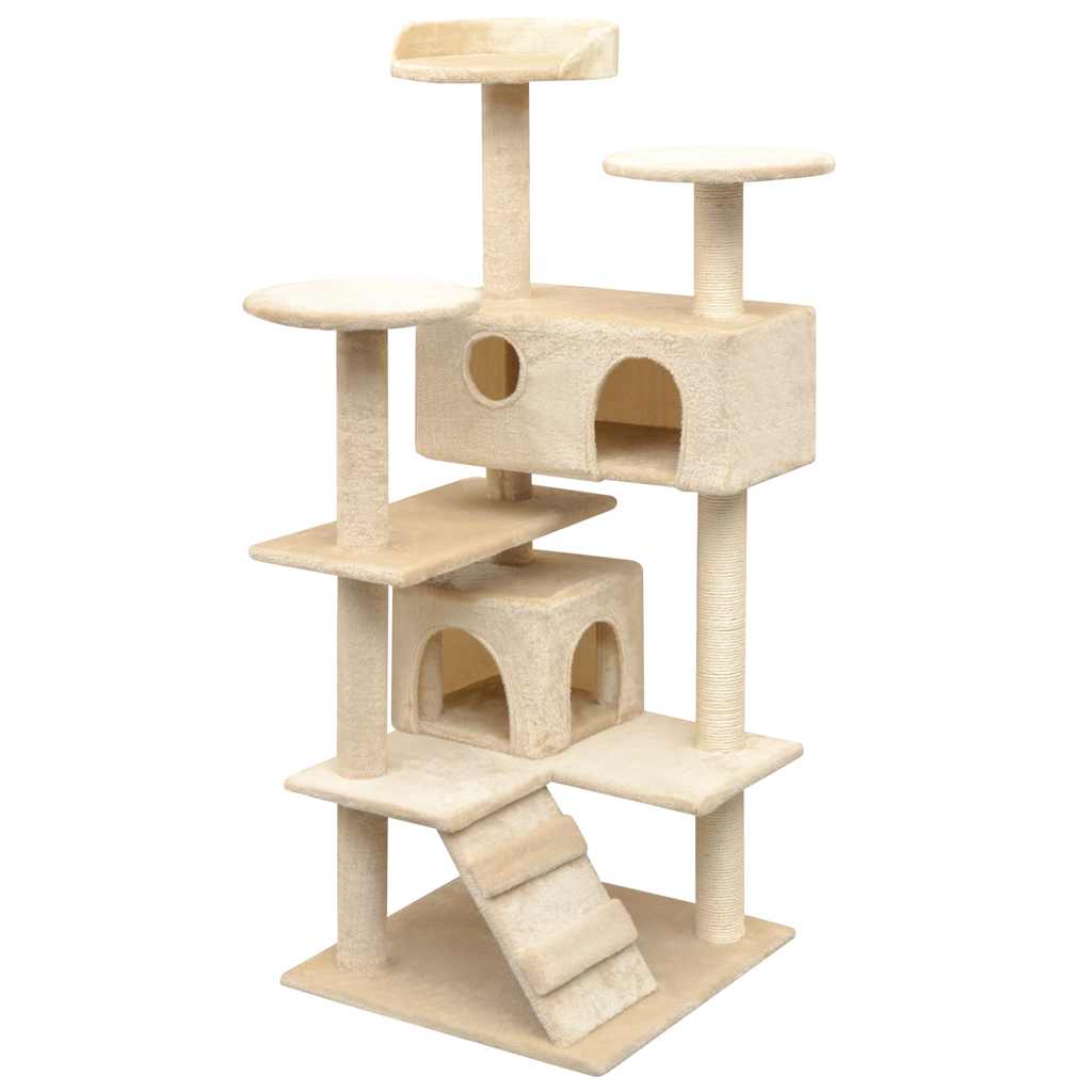 Cat Tree with Sisal Scratching Posts 125 cm Beige 67 cm 67 cm