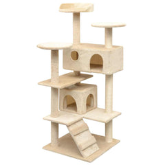Cat Tree with Sisal Scratching Posts 125 cm Beige 67 cm 67 cm