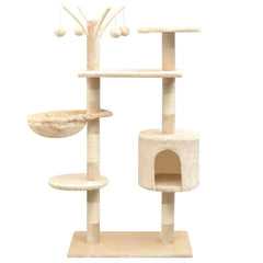 Cat Tree with Sisal Scratching Posts 125 cm Beige 96 cm 35 cm
