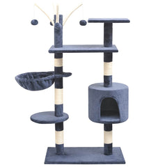 Cat Tree with Sisal Scratching Posts 125 cm Dark blue 96 cm 35 cm