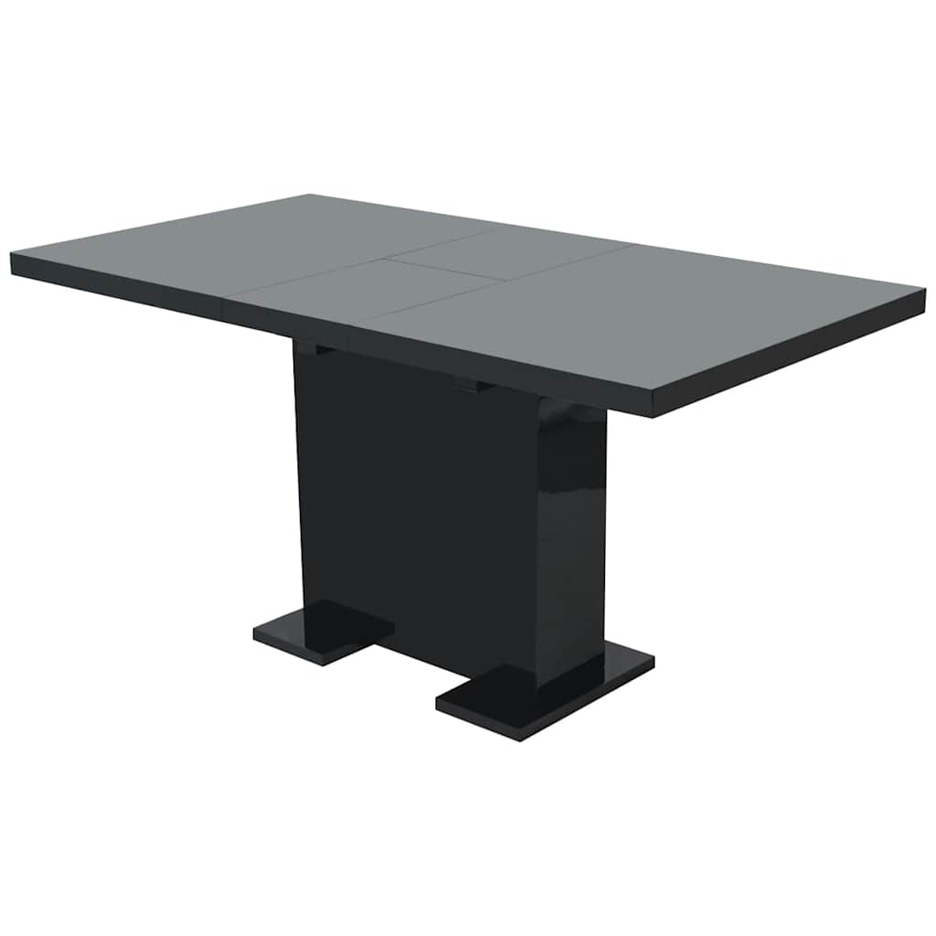 vidaXL Extendable Dining Table High Gloss Black 1
