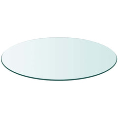 vidaXL Table Top | Transparent | Tempered Glass | 800 mm Diameter | Durable 3