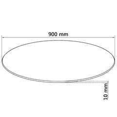 vidaXL Table Top | Transparent | Tempered Glass | 900mm diameter | Round 4