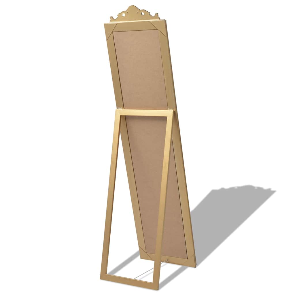 Free-Standing Mirror Baroque Style 160x40 cm Gold