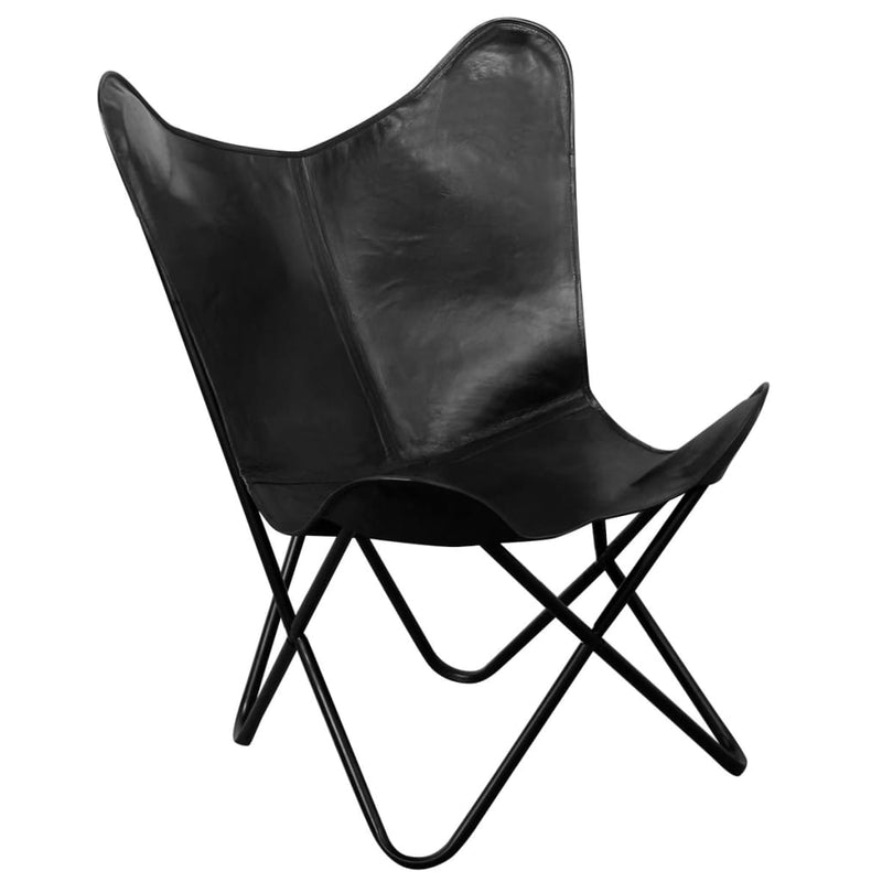 Butterfly Chair Black Real Leather