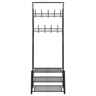 Clothes Rack with Shoe Storage 68x32x182.5 cm Black