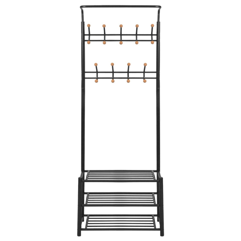 Clothes Rack with Shoe Storage 68x32x182.5 cm Black