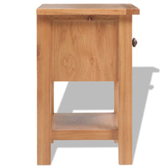 vidaXL Nightstand 36x30x47 cm Solid Oak Wood 3