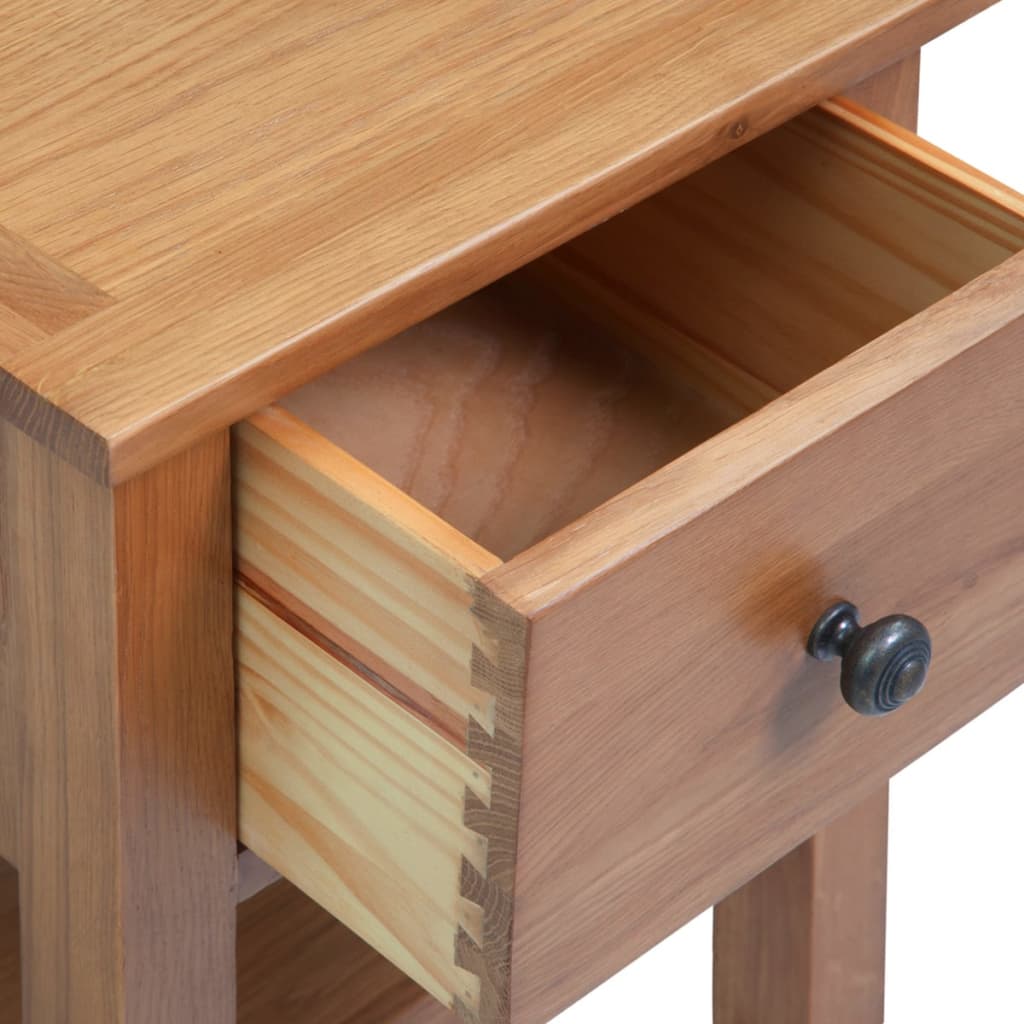 vidaXL Nightstand 36x30x47 cm Solid Oak Wood 5