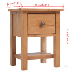 vidaXL Nightstand 36x30x47 cm Solid Oak Wood 6