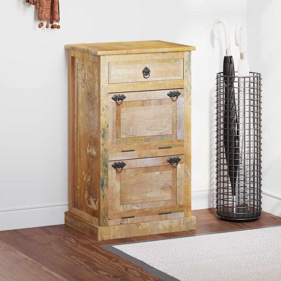 243974 vidaXL 4-Layer Shoe Cabinet with Drawer Solid Reclaimed Wood 1
