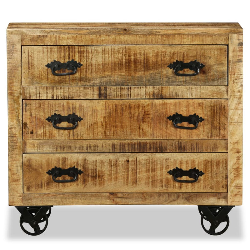 Sideboard with 3 Drawers Rough Mango Wood