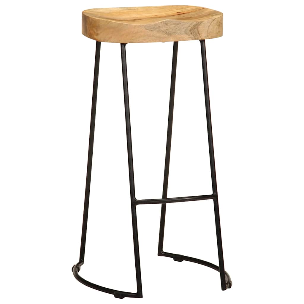 vidaXL Bar Stools 2 pcs Solid Mango Wood 2