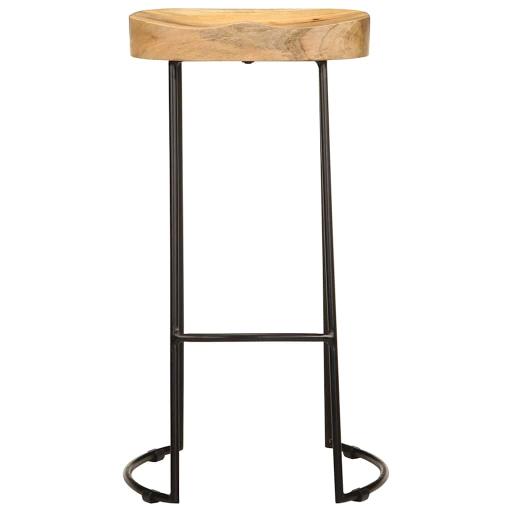 vidaXL Bar Stools 2 pcs Solid Mango Wood 3