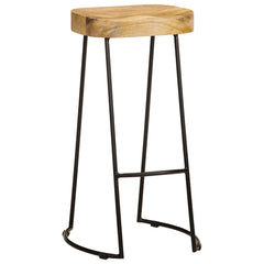 vidaXL Bar Stools 2 pcs Solid Mango Wood 4