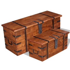 Storage Chest Solid Wood Brown 2