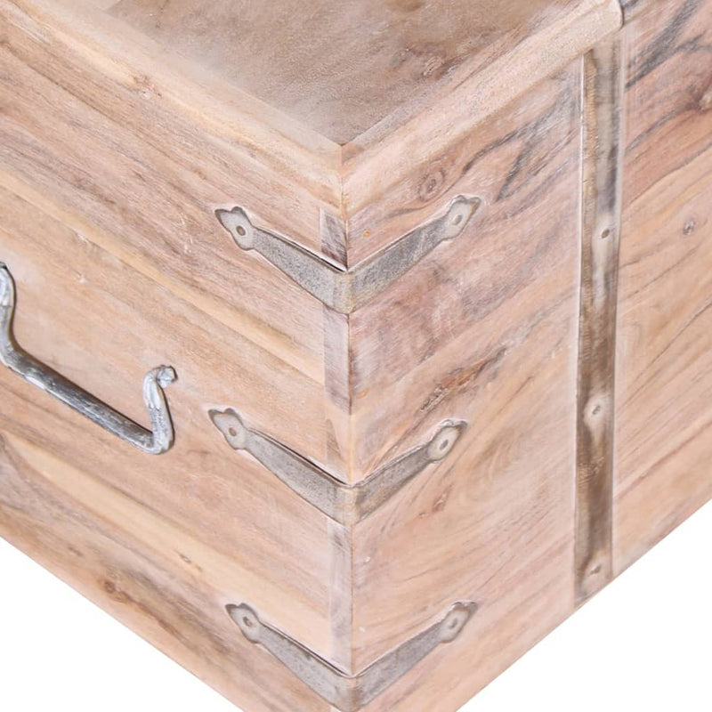 Two Piece Storage Chest Set Acacia Wood