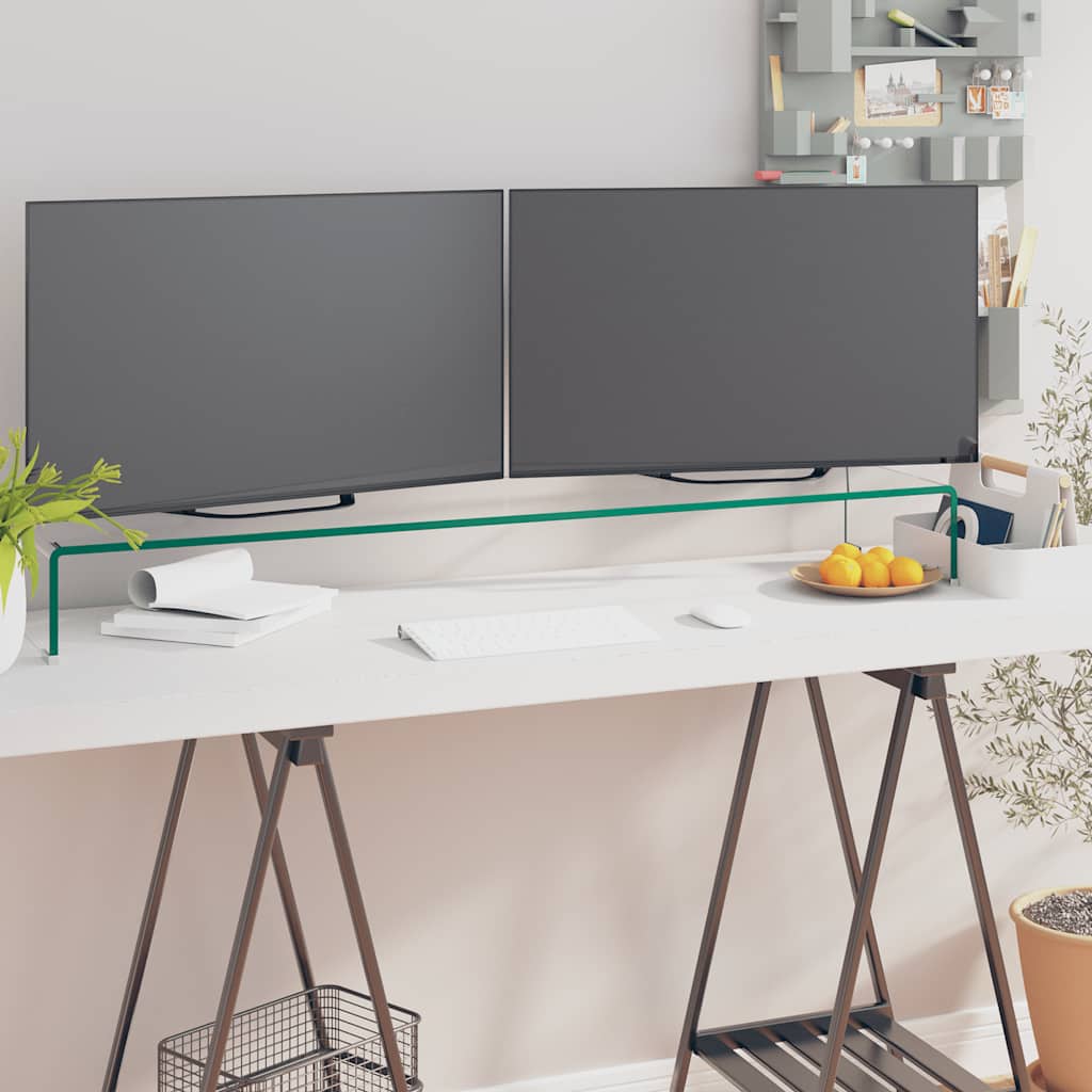 TV Stand/Monitor Riser Glass Depth 30 cm Transparent 110 cm