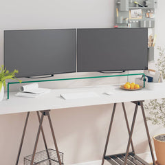 TV Stand/Monitor Riser Glass Depth 30 cm Transparent 110 cm