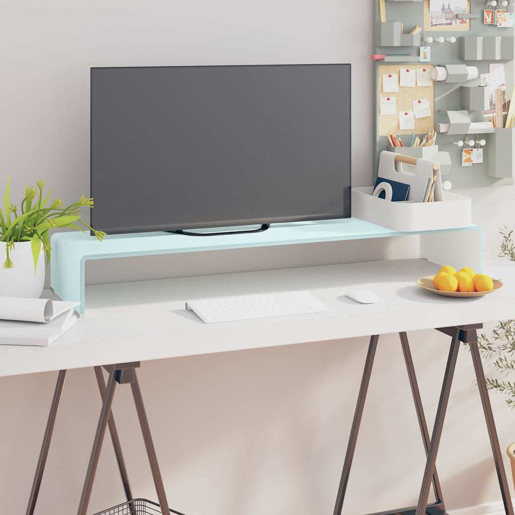 TV Stand/Monitor Riser Glass Depth 30 cm Green 100 cm