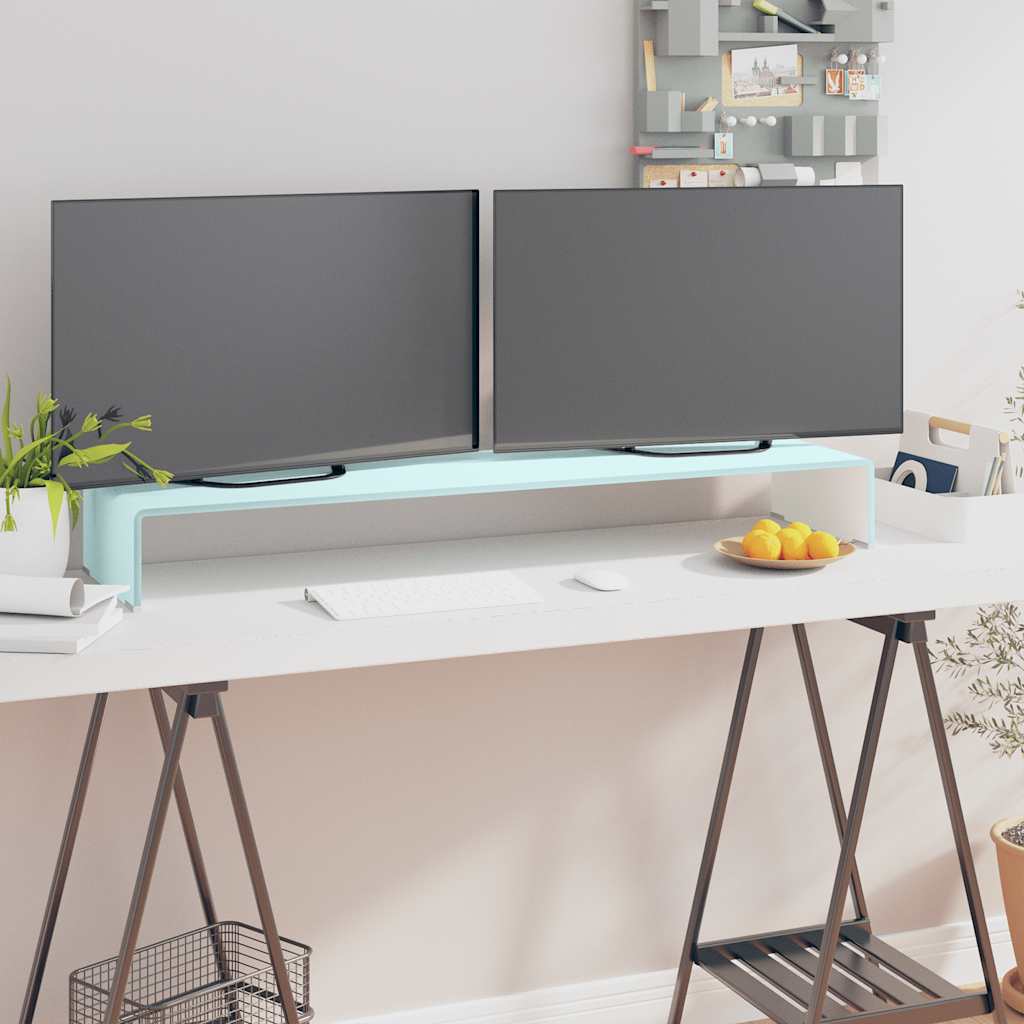 TV Stand/Monitor Riser Glass Depth 30 cm Green 110 cm