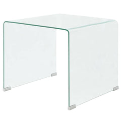 244188 vidaXL Coffee Table Tempered Glass 49,5x50x45 cm Clear 1