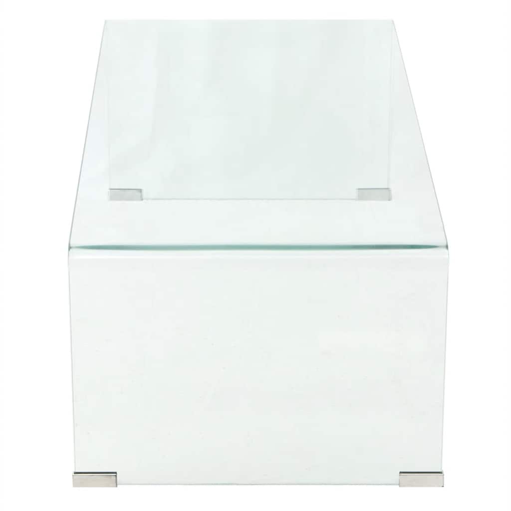 244189 vidaXL Coffee Table Tempered Glass 98x45x30 cm Clear 3