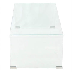 244189 vidaXL Coffee Table Tempered Glass 98x45x30 cm Clear 3