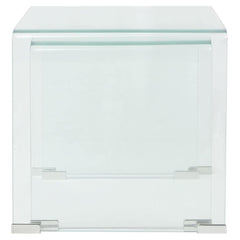 Two Nesting Table Set Tempered Glass Clear 2