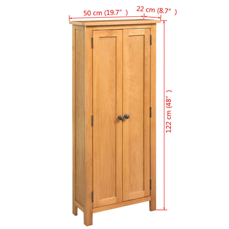 Storage Cabinet 50x22x122 cm Solid Oak Wood