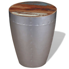 vidaXL Stool | Brown, Silver | Solid reclaimed wood, Aluminium | Compact 5
